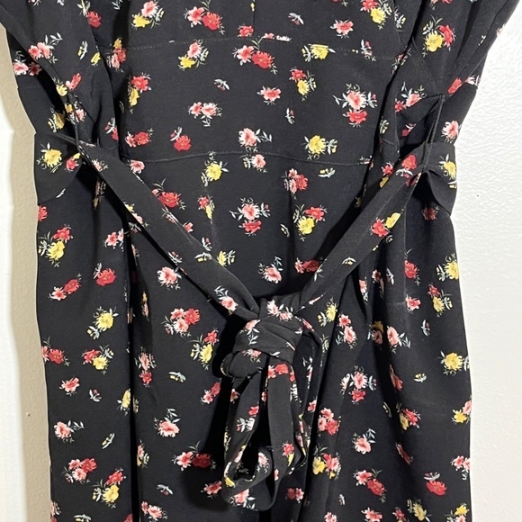 Lane Bryant Floral Top 18 Black Boho Western Preppy Dainty Belted Peasant Hippie - Picture 5 of 13